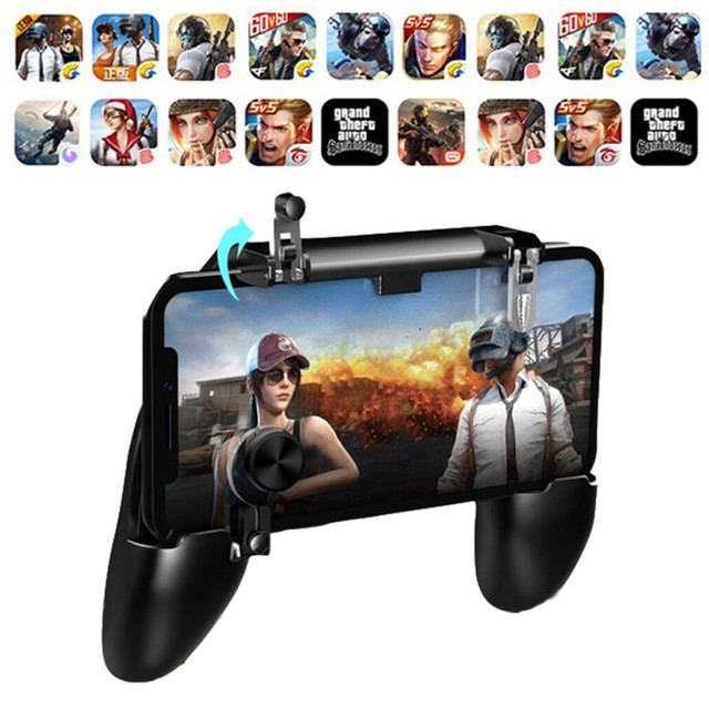 Controle para jogos de celular pubg w11, joystick de metal l1 r1 com  gatilho e botão de mira para iphone e android - AliExpress